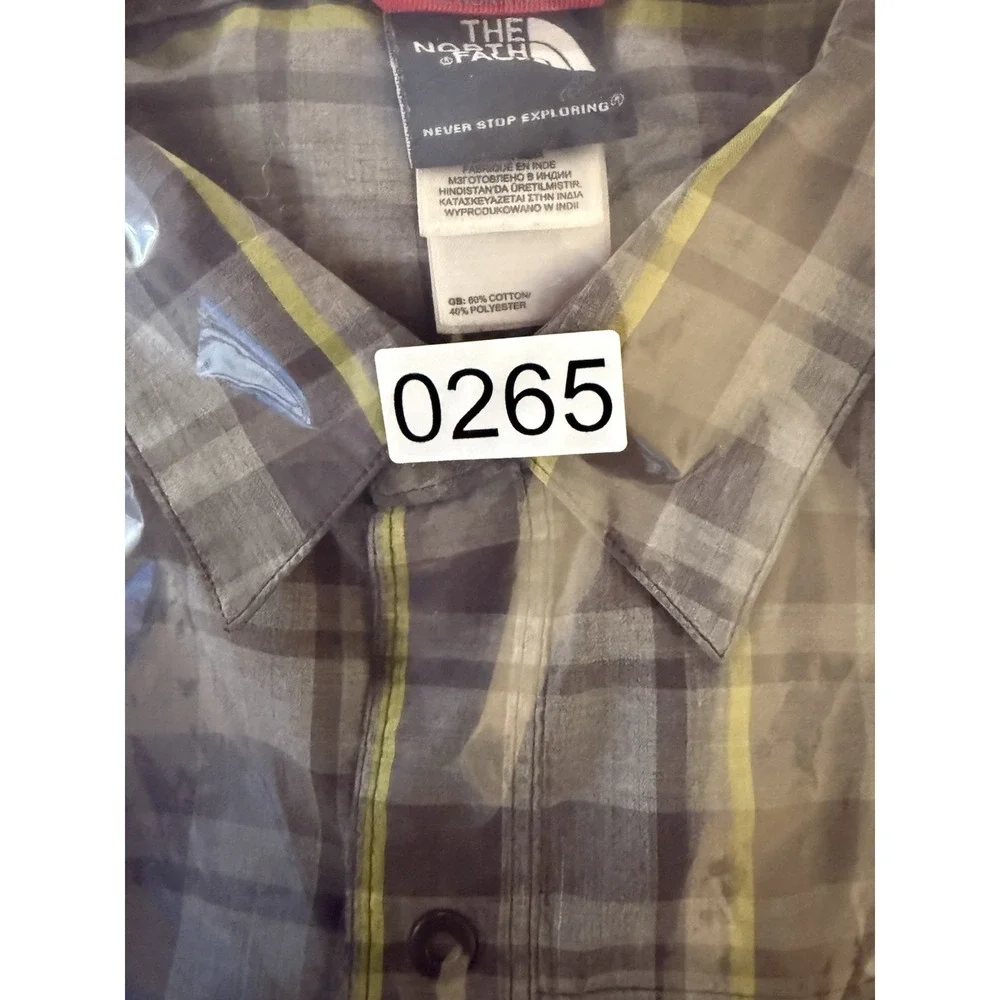 The North Face Baytrail Plaid Shirt Mens Large Gray Hiking Outdoor Camp